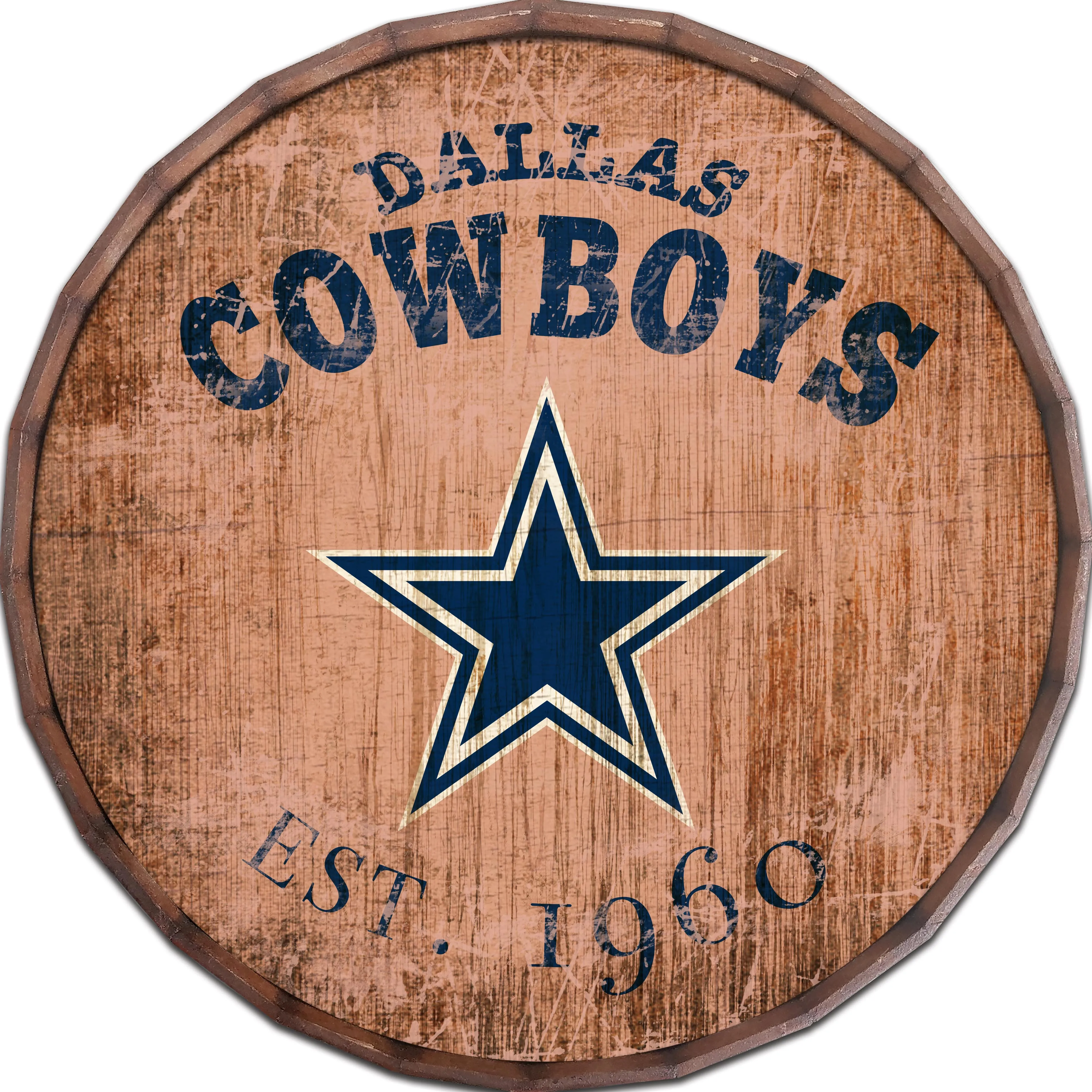 Dallas Cowboys 16 Established Date Barrel Top